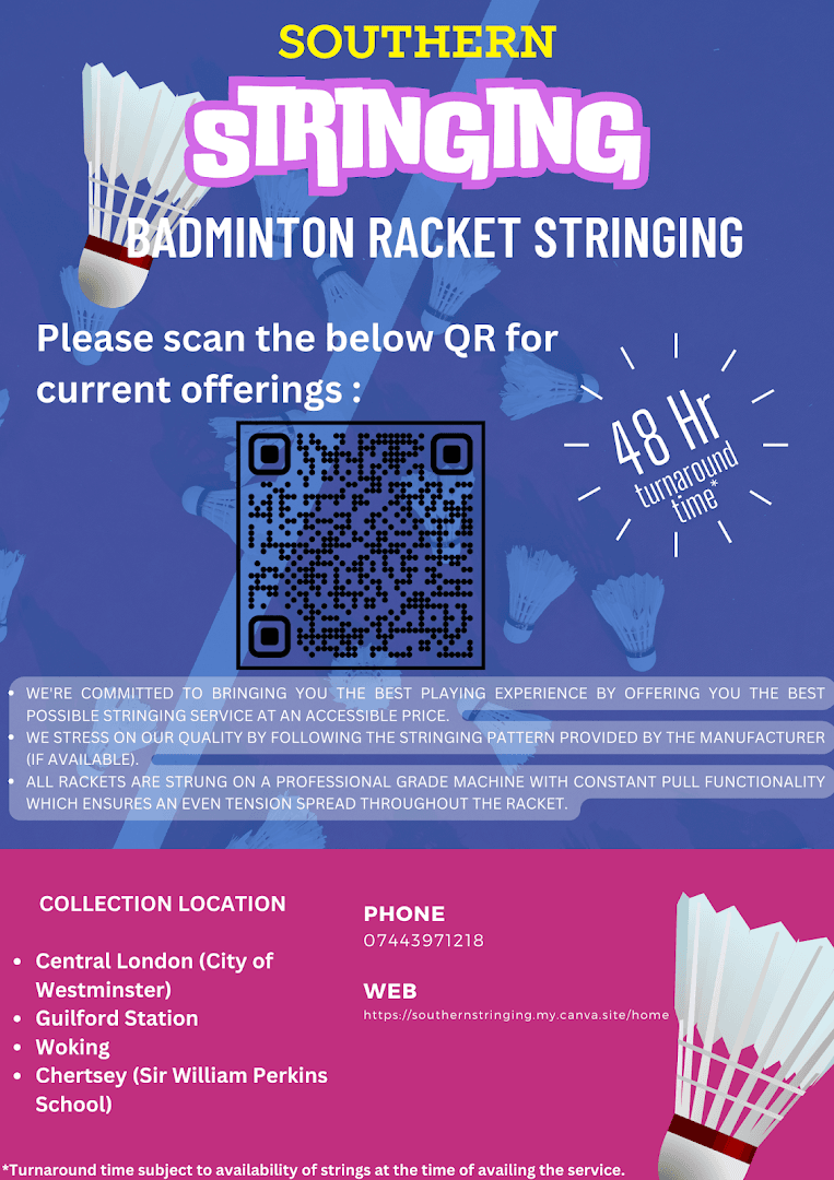 Badminton Racket Stringing Service (Southern Stringing) 3