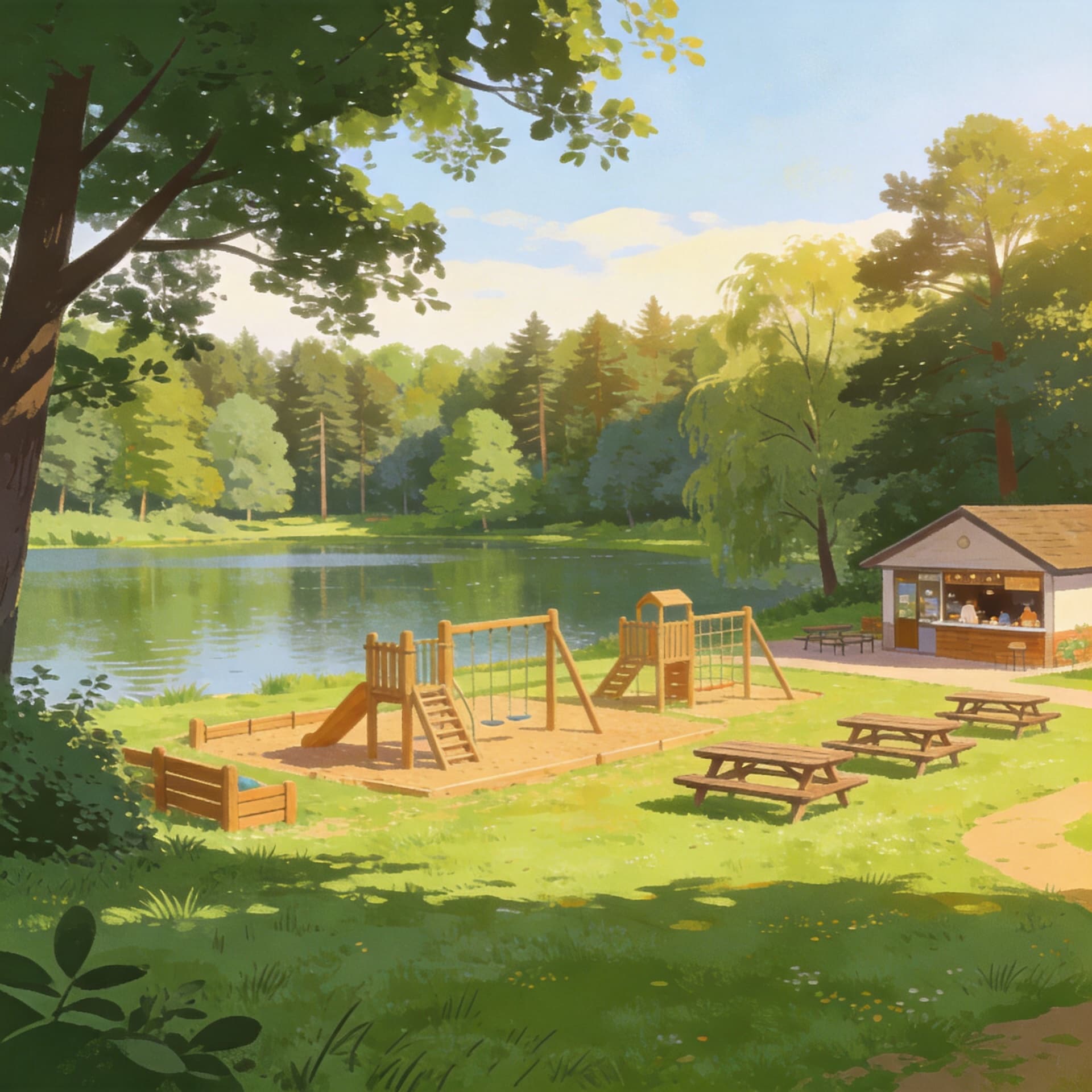 Lightwater Country Park Surrey — heathland lake, woodland walks and children's play area